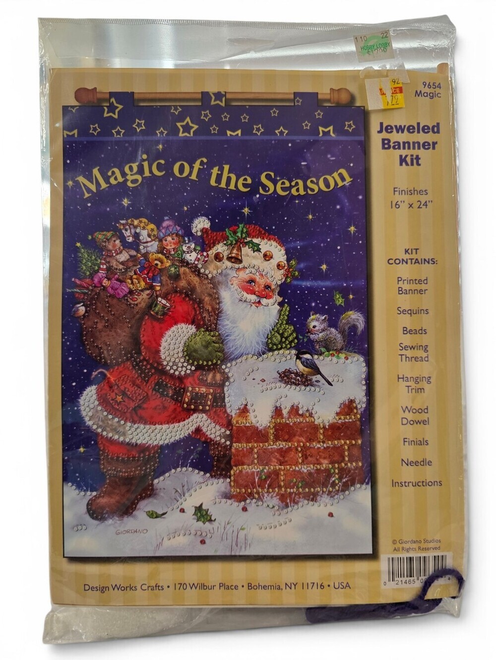Design Works Magic of the Season Jeweled Banner Kit Christmas Santa Craft NIP